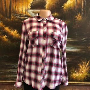 Kut from the Kloth Plaid Button Down Shirt